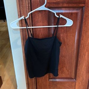 Cropped black tank top, size small
